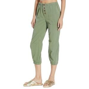 Free People | Cadet Pull On Jogger Pants Button Fly Casual Army Green Small